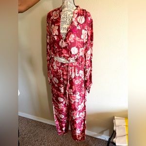 Zara Woman Floral and Fluid Satin pant set